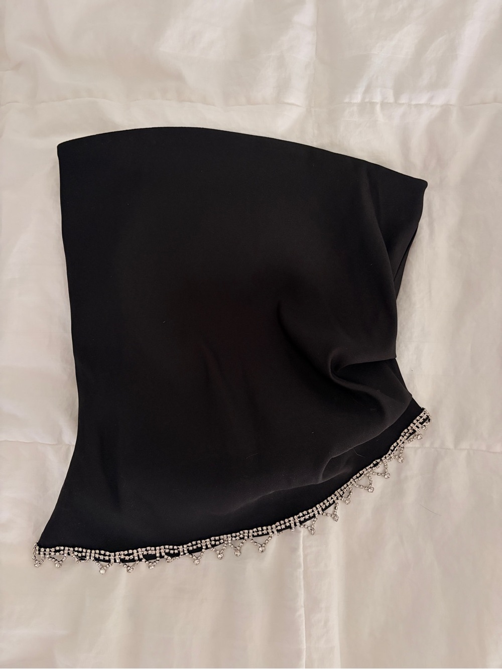 NWT Zara Black Beaded Edge Tube Top
